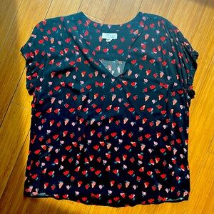 Velvet by Graham & Spencer floral rayon summer blouse Size XL